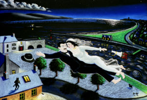 Dreams of a Galway Wedding painting of Galway by Ted Turton